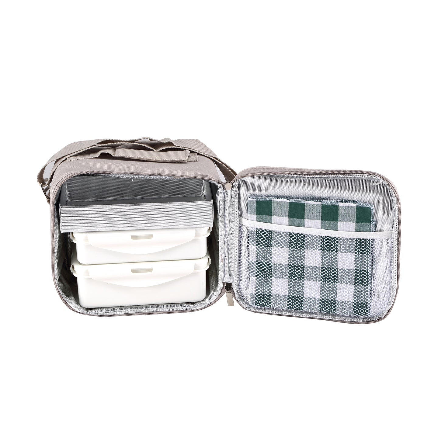 Bolsa porta alimentos con tápers 23x22x13.5 cm Bergner (5)